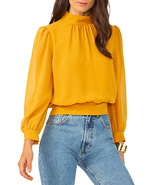1.STATE MOCK NECK CROPPED TOP