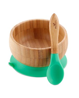 Avanchy Bamboo Suction Baby Bowl and Spoon - Ages 4 months+