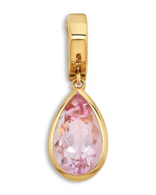 Marina B 18K Yellow Gold Trisolina Morganite Teardrop Pendant