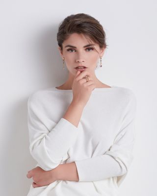 Jaipur 18 K Yellow Gold And Multi-Stone Drop Earrings