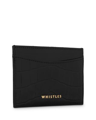 Croc Embossed Leather Card Holder