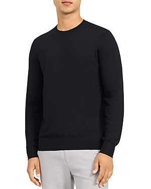Shop Theory Regal Wool Crewneck Sweater In Black