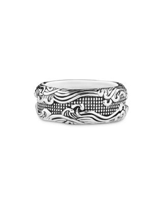 David Yurman Men's Waves Band Ring - Sterling Silver - Size 10