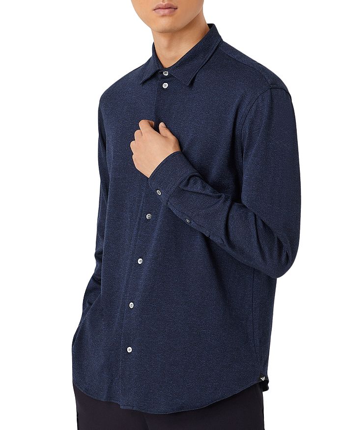 Armani Jeans Regular Fit Mens Blue Oxford Shirt main image 0