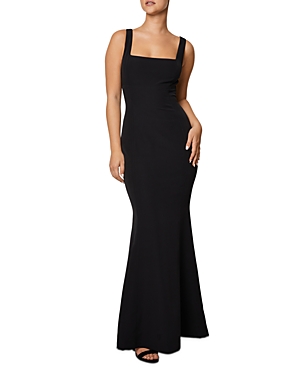 Shop Laundry By Shelli Segal Square Neck Mermaid Gown In Black