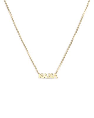 Zoe Chicco 14K Yellow Gold Itty Bitty Nana Pendant Necklace, 14-16