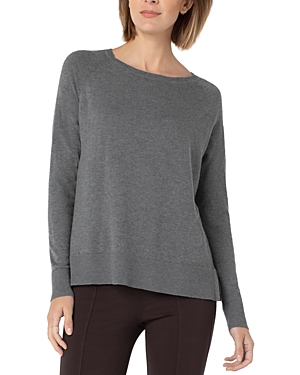Liverpool Los Angeles Raglan Sleeve Sweater In Heather Gray