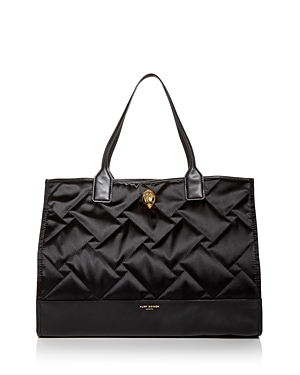 Shop Kurt Geiger Recycled Quilted Square Shopper In Black
