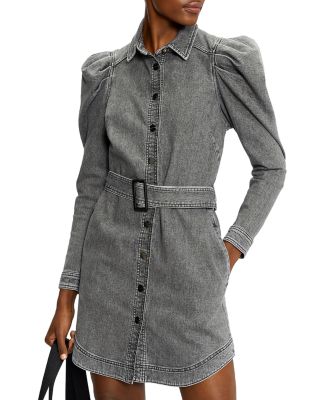 white christmas dresses Puff-Sleeve Denim Shirt Dress – Hilary Radley