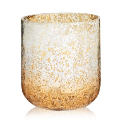 Balsam &amp; Cedar Small Crackle Glass Candle