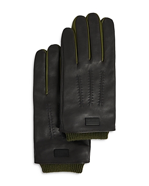 Ted Baker Leather Gloves With Ribbed Cuff
