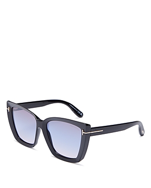Tom Ford Scarlet Square Injection Plastic Sunglasses In Black/blue