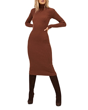 Astr The Label Abilene Ribbed Sweater Dress In Nutmeg