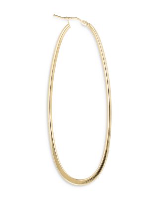 Polished Oval Hoop Earrings in 14K Yellow Gold 
