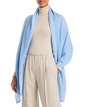 C By Bloomingdale's Cashmere C By Bloomingdale's Oversized Cashmere Wrap - 100% Exclusive In Heather Blue