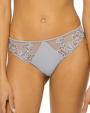 Simone Perele Saga Grey Guipure Lace Thong In Secret Garden