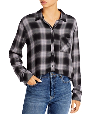 Rails Hunter Plaid Button Down Shirt In Black Pebble
