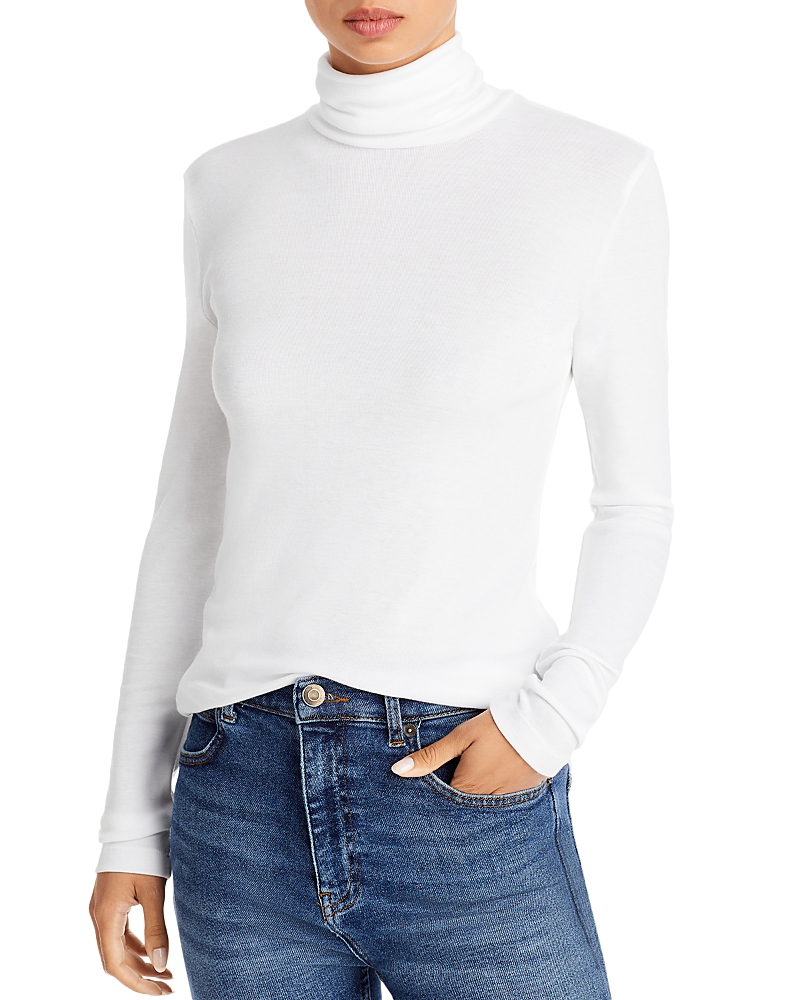 Splendid Long Sleeve Turtleneck Top In White