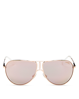 Carrera Men's Aviator Sunglasses, 64mm In Gold/rose
