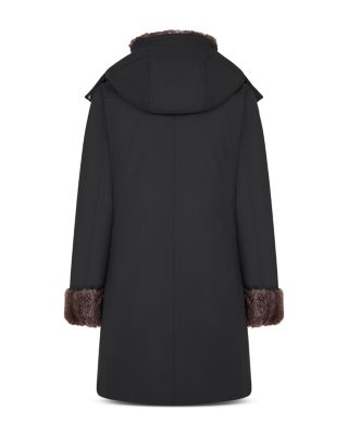 Save The Duck Samantha Faux Fur Trim Hooded Coat