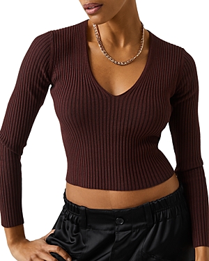 FRENCH CONNECTION OLINA RIB KNIT CROP SWEATER,78RND