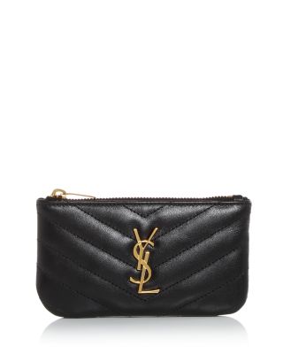 Saint Laurent Cassandre Key Ring in Smooth Leather