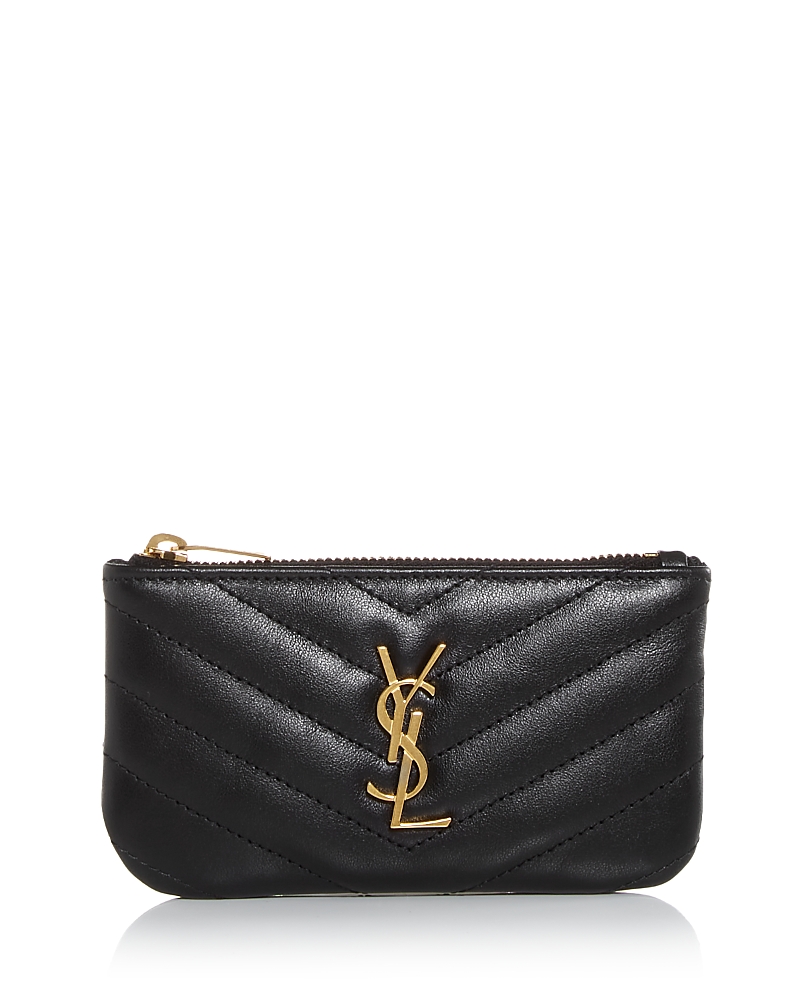 Saint Laurent Monogram Quilted Leather Key Pouch