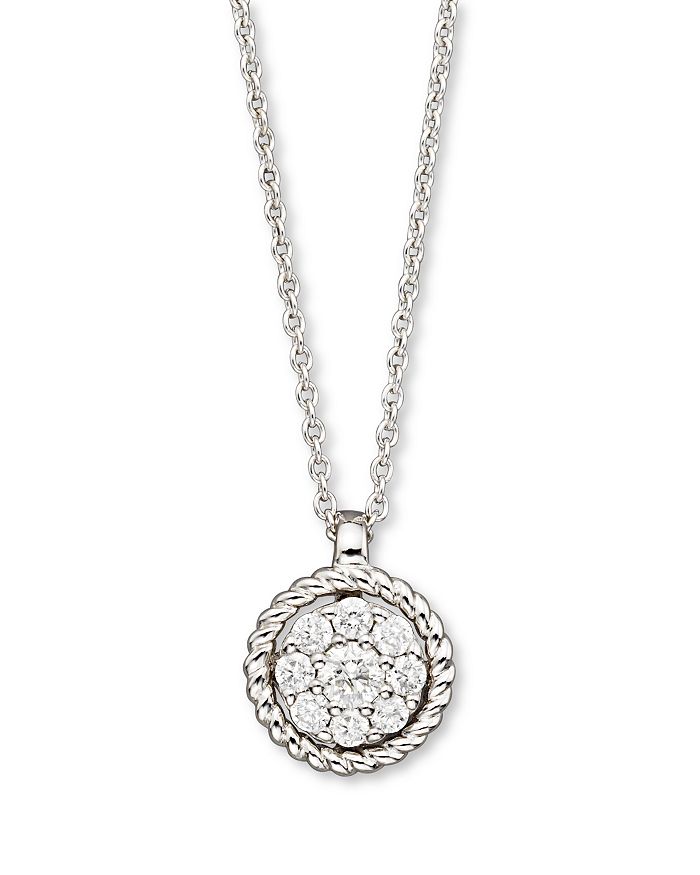 Bloomingdale's Diamond Cluster Pendant Set In 14k White Gold, 0.20 Ct. T.w. - 100% Exclusive