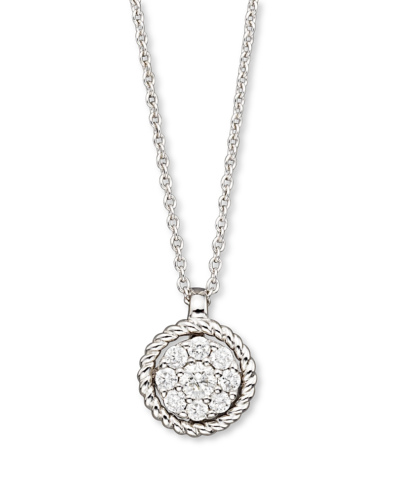 Bloomingdale's Diamond Cluster Pendant Set In 14k White Gold, 0.20 Ct. T. W. - Exclusive In White