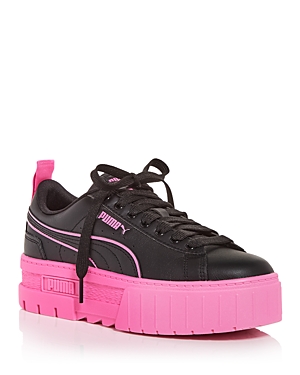 Puma Women's Mayze Classic Platform Low Top Sneakers In Black/pink