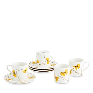 Shop Michael Aram Butterfly Ginkgo Gold Demitasse Set, Service For 4 In White