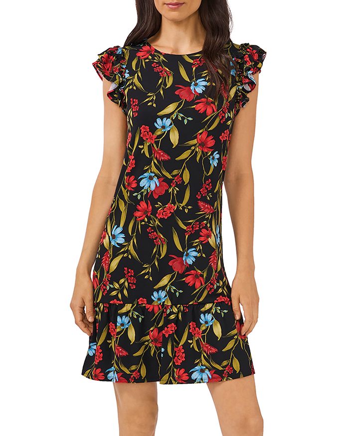 Cece flutter online sleeve floral dress
