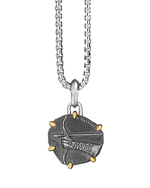 David Yurman Sterling Silver & 18k Yellow Gold Zodiac Sagittarius Amulet Enhancer In Sagittarius