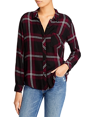 Rails Hunter Woven Plaid Button-front Shirt In Mahogany B