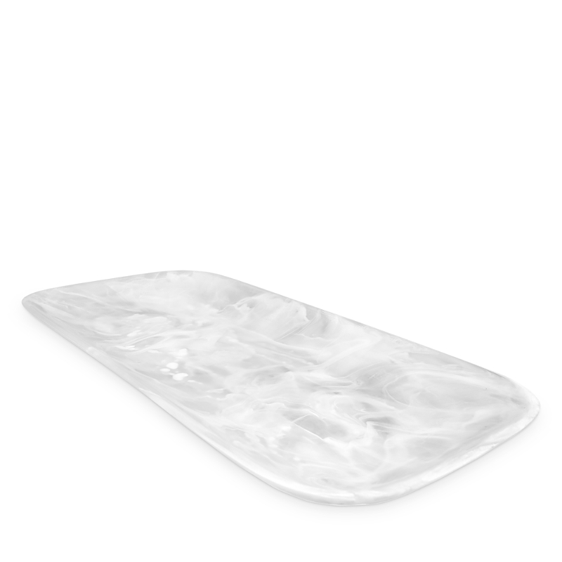 Nashi Classical Rectangular Platter In White Swirl