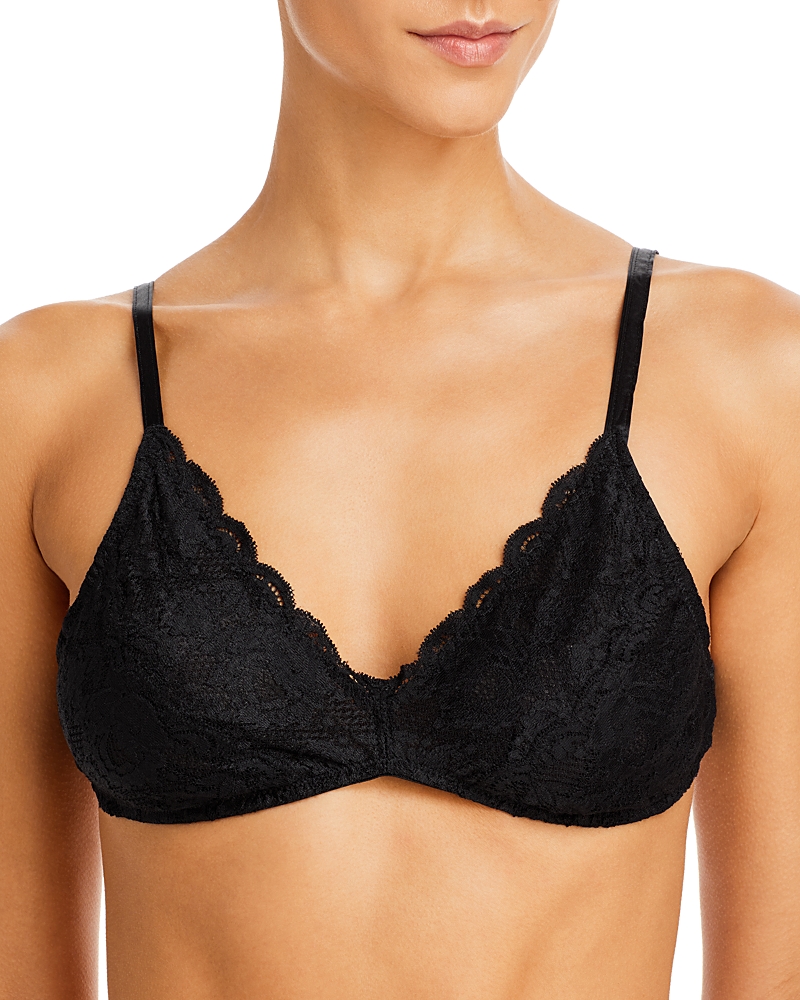 Shop Cosabella Wireless Lace Triangle Bralette In Black