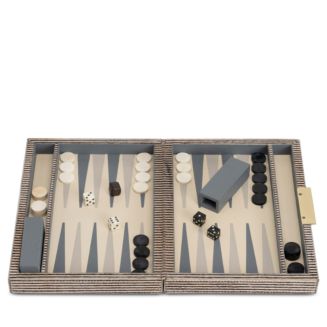 Pigeon & Poodle Bailey Brown Candy Striped Print Hair-On-Hide Backgammon Game Set, Small | Bloomingdale's All Home
