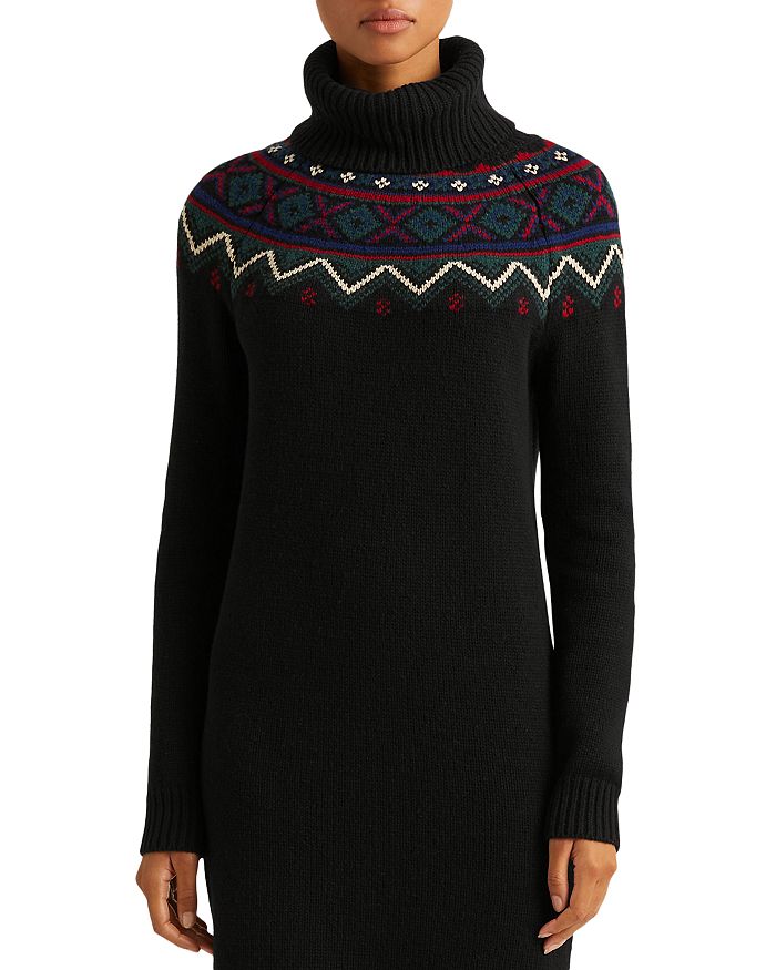 Ralph Lauren Fair Isle Turtleneck Sweater Dress