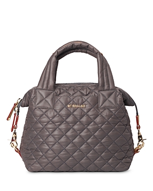 Mz Wallace Sutton Medium Deluxe Crossbody In Magnet Gray/gold
