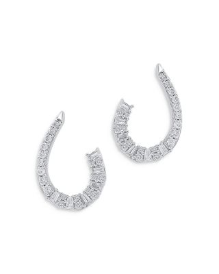 Bloomingdale's Fine Collection - Diamond Front to Back Earrings in 14K White Gold, 0.50 ct. t.w. - Exclusive