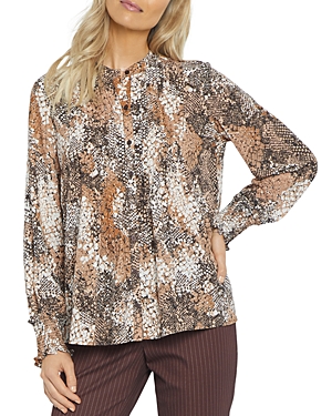 Nydj Pleated Peasant Blouse In Copperhead