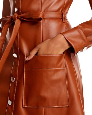 STAUD Oz Button Front Faux Leather Dress | Bloomingdale's Women