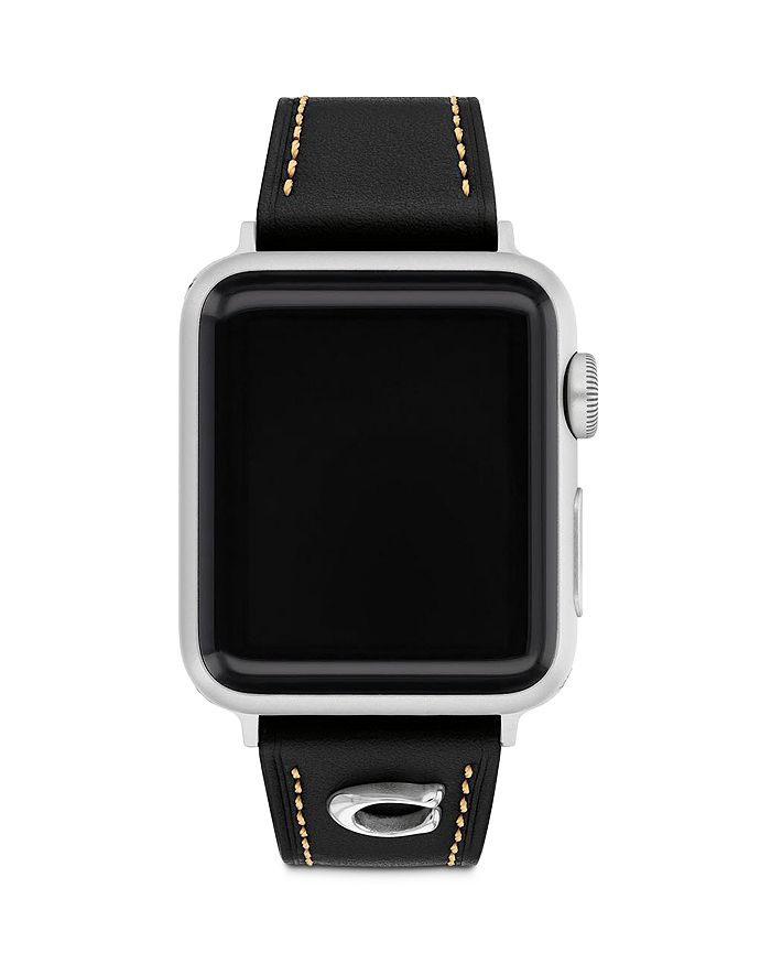 COACH Apple Watch® Leather Strap 38mm/40mm Bloomingdale's