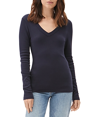 Michael Stars Layla Long Sleeve V-neck Tee In Admiral