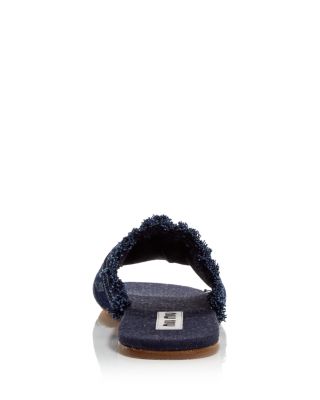 Miu Miu Women's Denim Logo Slide Sandals | Bloomingdale's