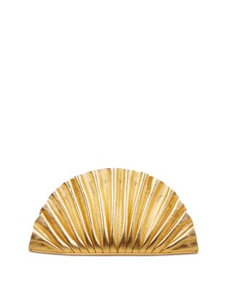 Cult Gaia Nala Mini Pleated Leather Clutch