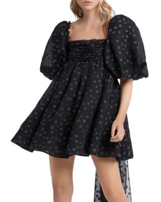 Aje - La Piscine Puff Sleeve Bow Back Mini Dress