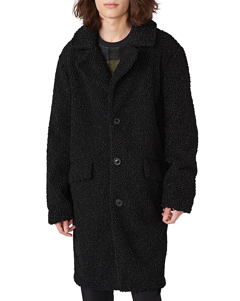 Karl Lagerfeld Wool Blend Double Breasted Topcoat In Black ModeSens