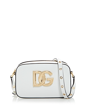 Dolce & Gabbana White Leather Crossbody Bag With Dg Logo In Optic White