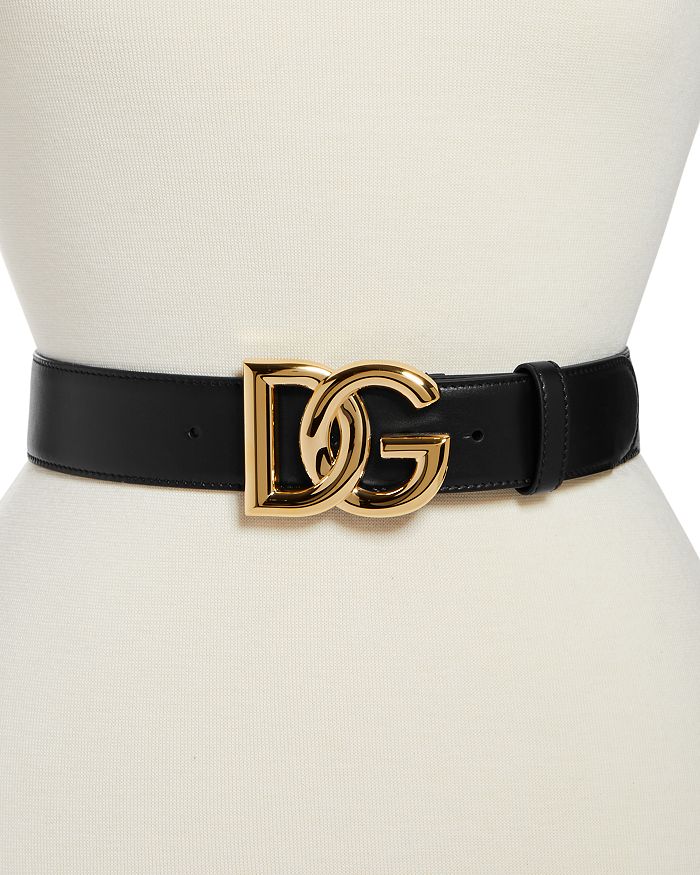 Logo-Buckle Leather Belt